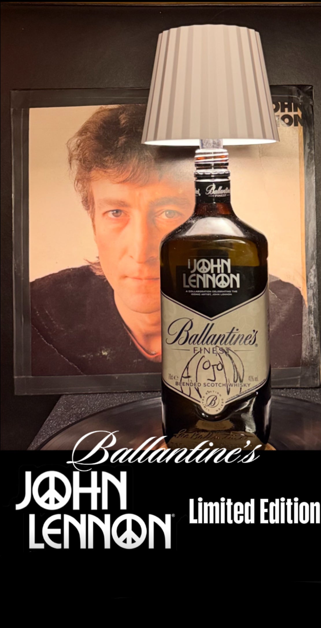 John Lennon Ballantine's ''Whiskey'' Table Lamp